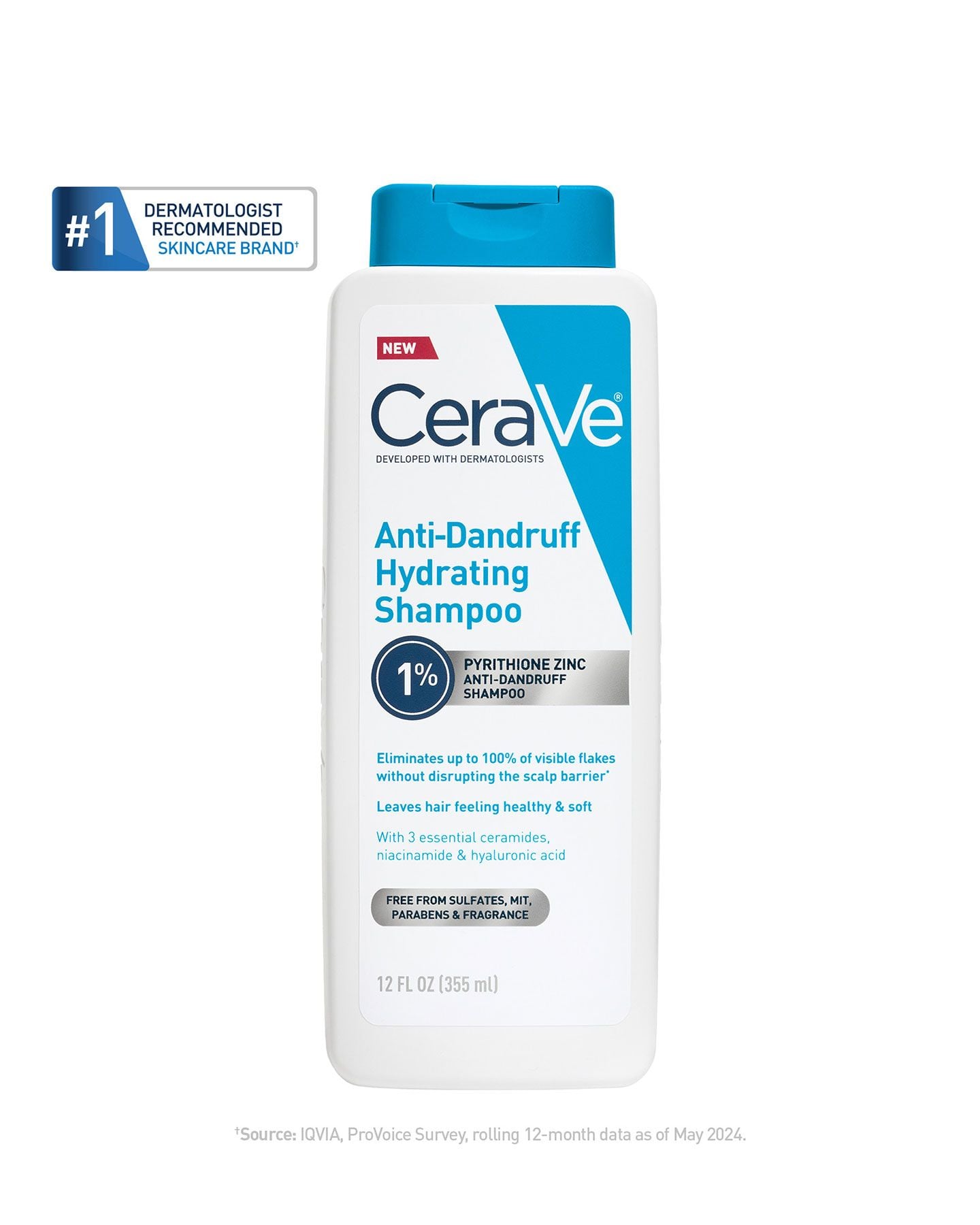 CeraVe Anti-Dandruff Hydrating Shampoo bottle